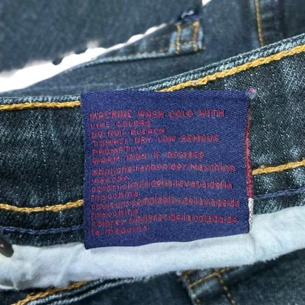 Seven7 Women Bootcut Low Rise Jeans Med Dark Wash Embroidered SZ 31 Inseam 32” - Picture 9 of 16